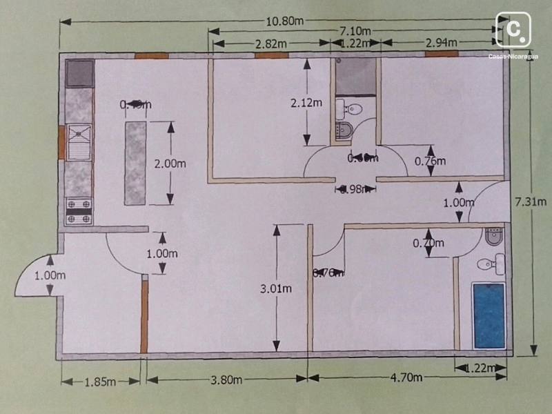 Casa en venta en Colonia Managua, Managua – 3 hab, 79 m²