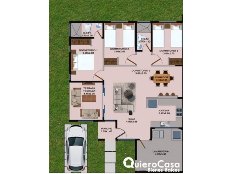 Casa en venta en Masaya – 3 hab, 112 m², US$ 109,110