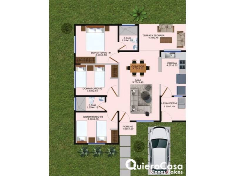 Casa en venta en Masaya – 3 hab, 102 m², US$ 101,850