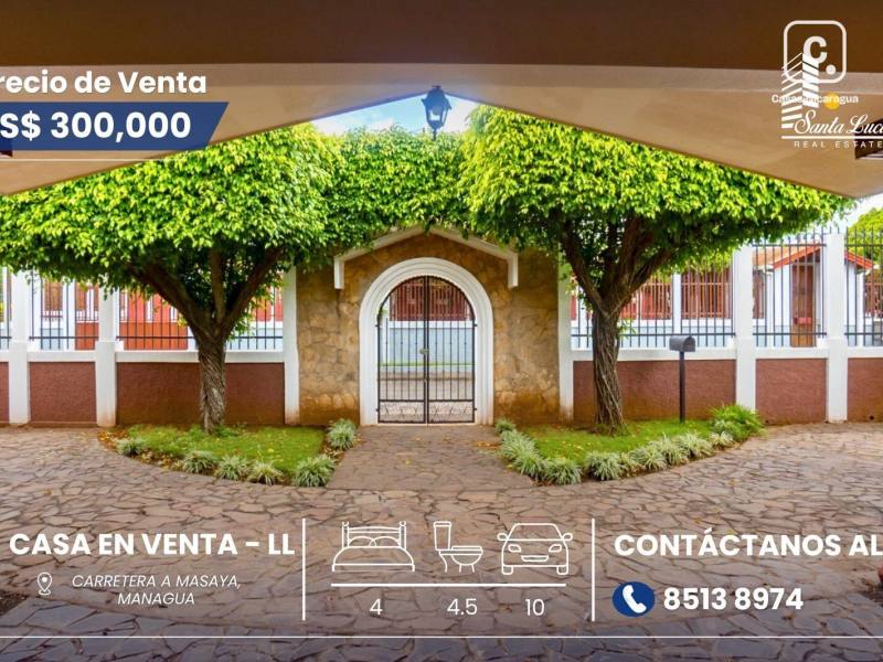 House for sale in Carretera Masaya, Managua – 4 beds, US$ 300,000