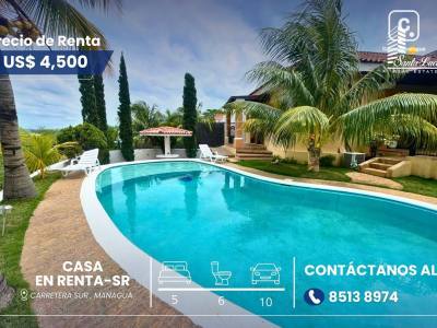 Casa en alquiler en Carretera Sur, Managua – 5 hab, 1,746 m²