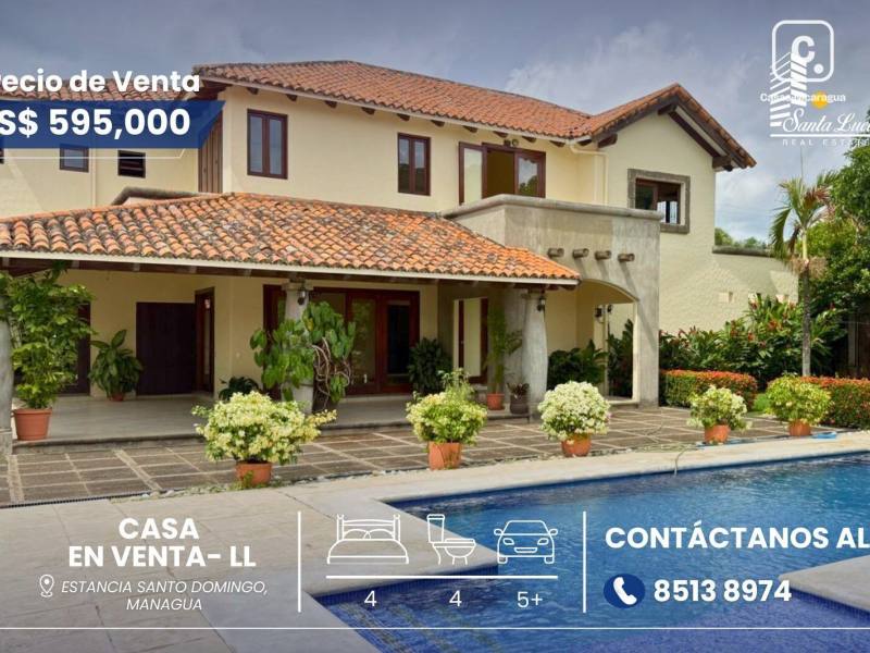 House for sale in Santo Domingo, Managua – 4 beds, 496 m², US$ 595,000
