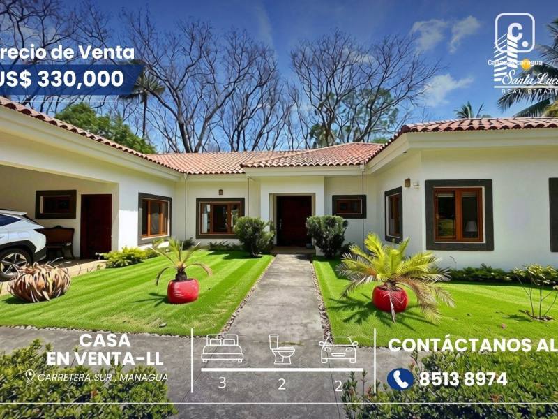 Casa en venta en Carretera Sur, Managua – 3 hab, 359 m²