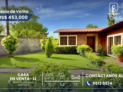 House for sale in Reparto San Juan, Managua – 5 beds, 396 m²