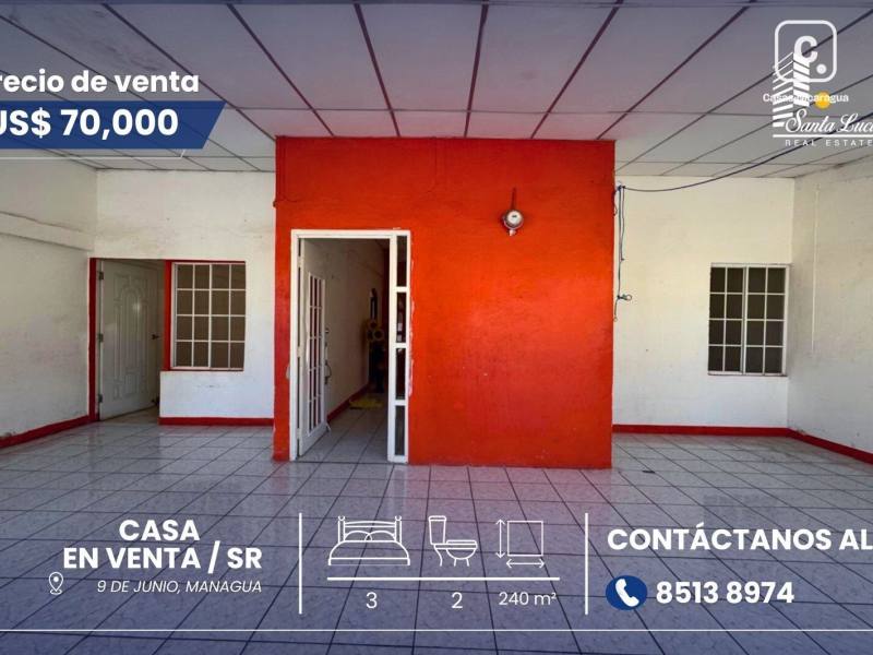 Casa en venta en Managua – 3 hab, 240 m²