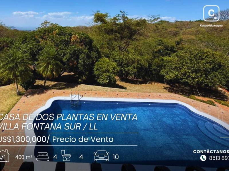 Casa en venta en Villa Fontana Sur, Managua – 4 hab, 400 m²