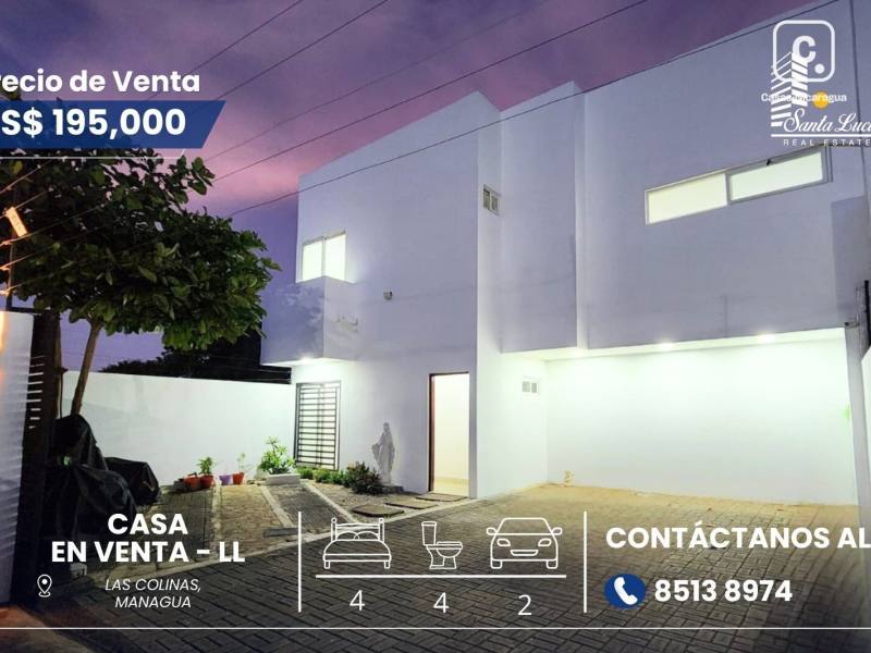 House for sale in Las Colinas, Managua – 4 beds, 300 m², US$ 195,000
