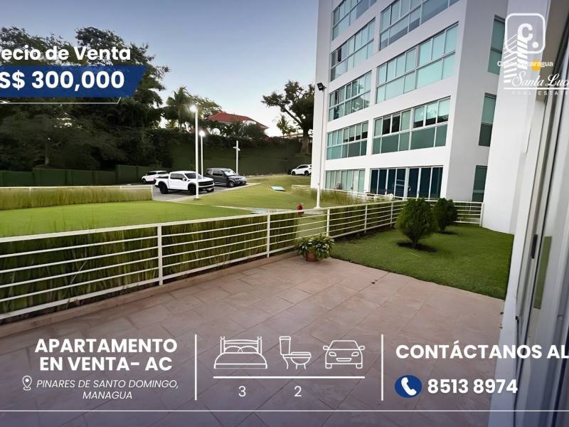 Apartamento en venta en Santo Domingo, Managua – 3 hab, 155 m², US$ 300,000