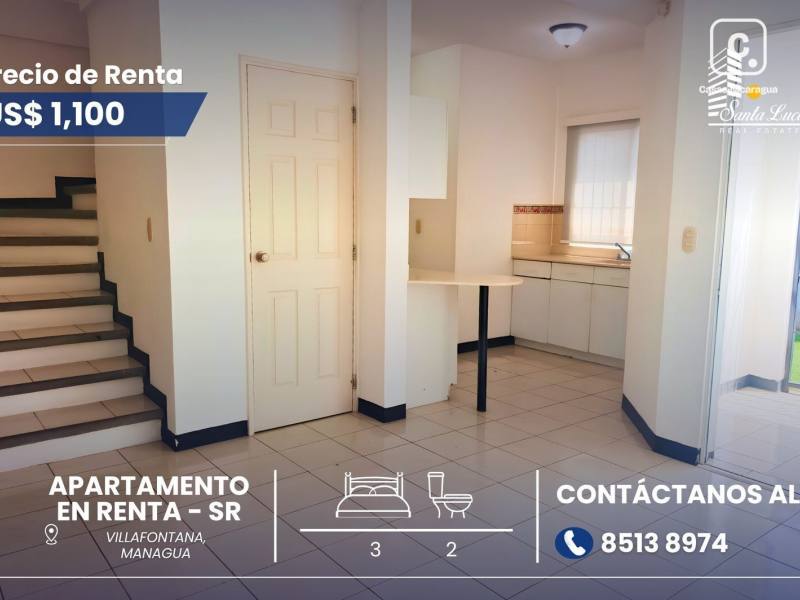 Apartment for rent in Villa Fontana Sur, Managua – 3 beds, 115 m²