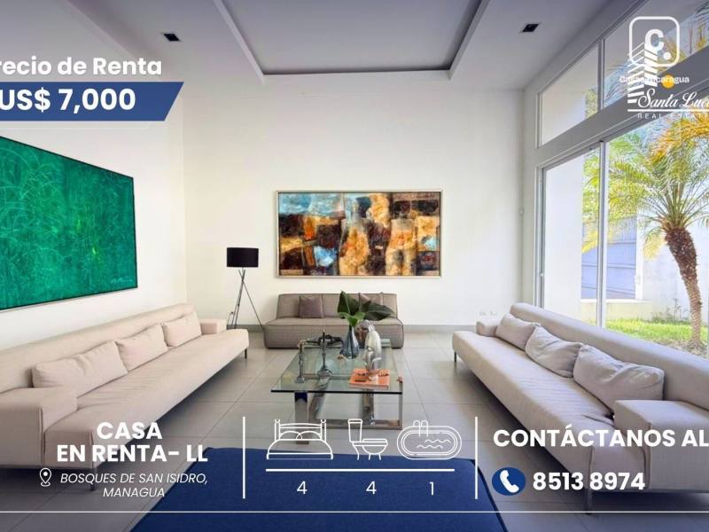 House for rent in San Isidro de la Cruz Verde, Managua – 4 beds