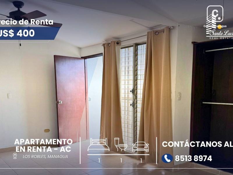 Apartment for rent in Los Robles, Managua – 1 bed
