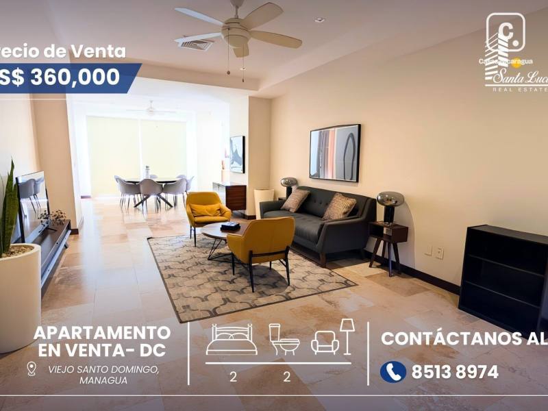 Apartamento en venta en Santo Domingo, Managua – 2 hab, 124 m²