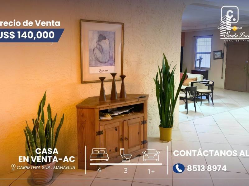 House for sale in Carretera Sur, Managua – 4 beds, US$ 140,000