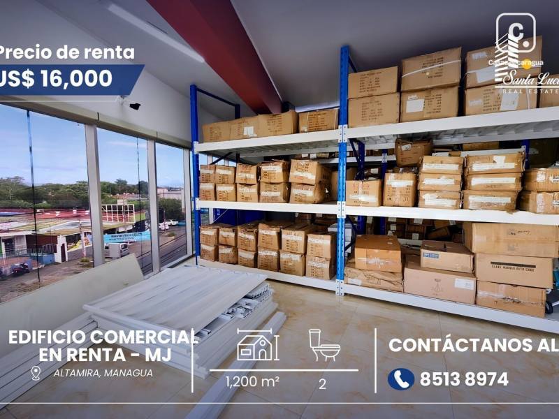 Commercial unit for rent in Altamira, Managua – 1,200 m², US$ 16,000/month
