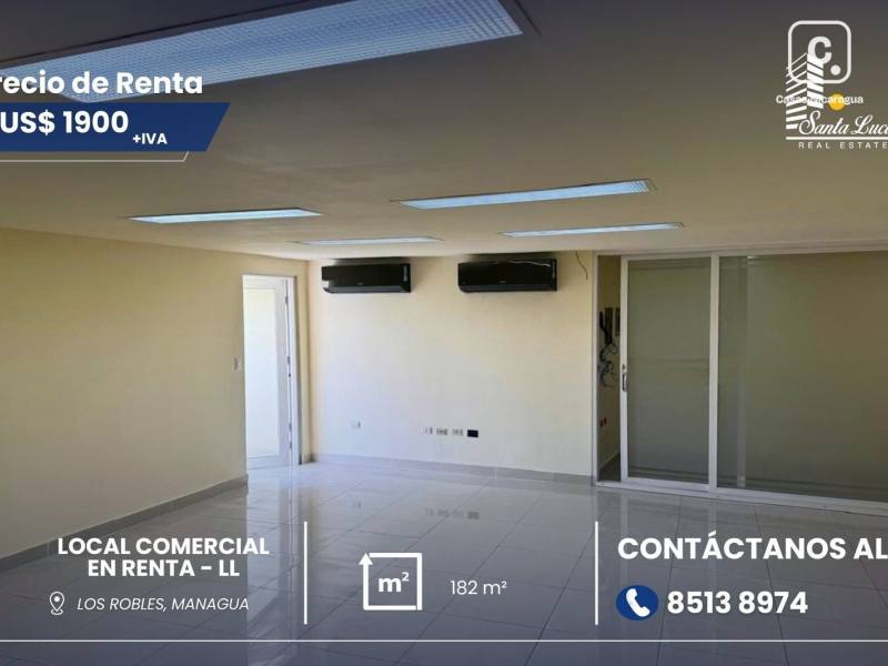 Local comercial en alquiler en Los Robles, Managua – 180 m²