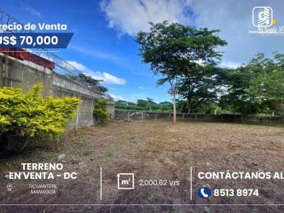 Lot for sale in Ticuantepe, Managua – 1,410 m²