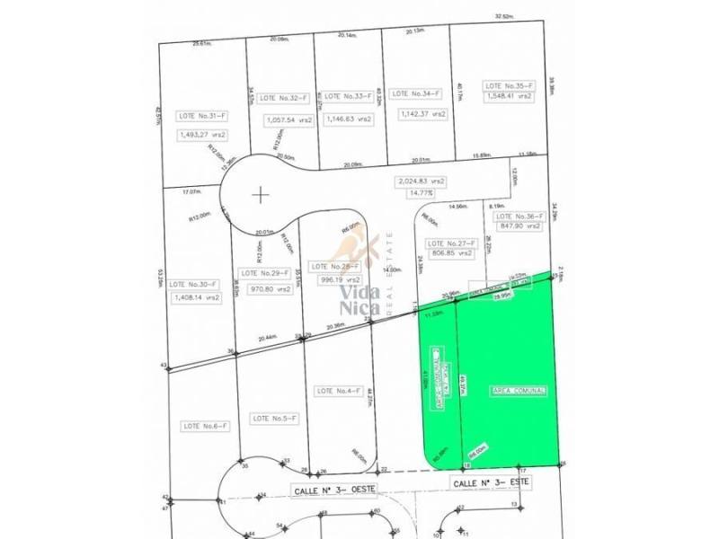 Lot for sale in Las Colinas, Managua – 678 m²