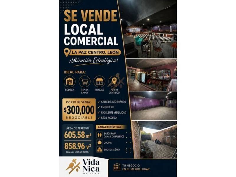 House for sale in La Paz Centro, León – 2 beds, 605 m²