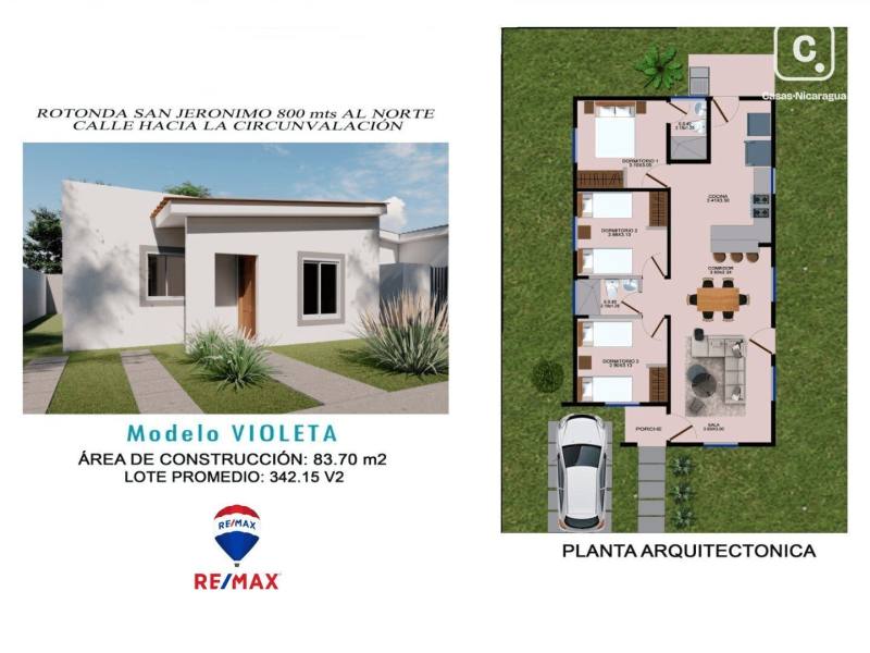 House for sale in Masaya – 3 beds, 112 m², US$ 89,855
