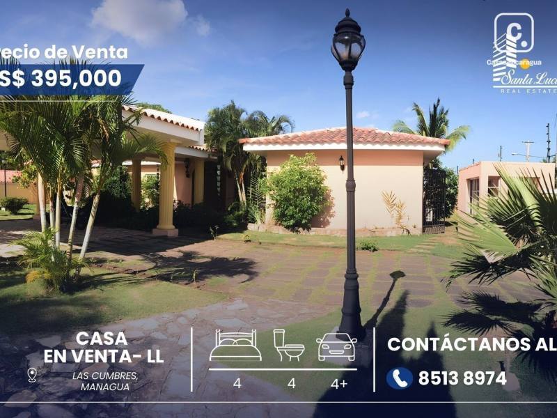 House for sale in Las Cumbres, Managua – 4 beds, 490 m²