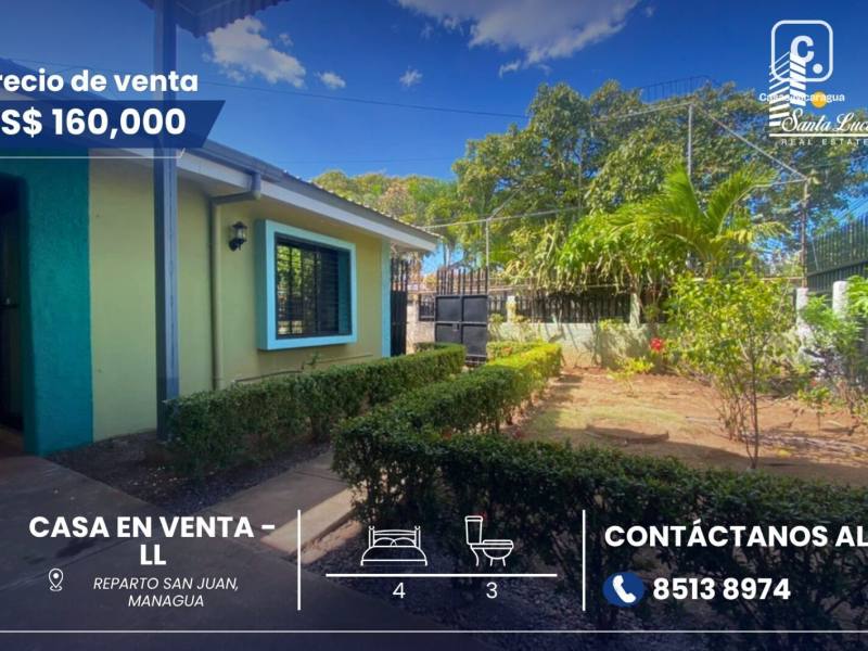 House for sale in Reparto San Juan, Managua – 4 beds, 350 m²
