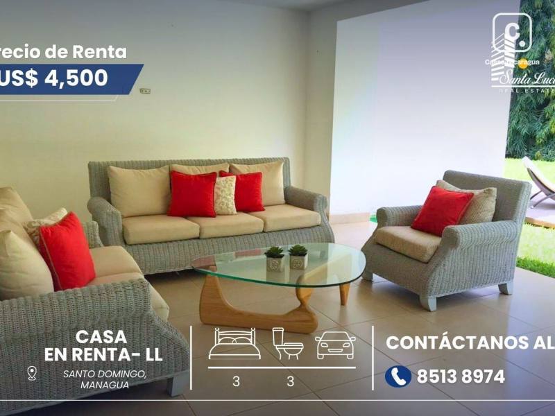 House for rent in Santo Domingo, Managua – 3 beds, 400 m²