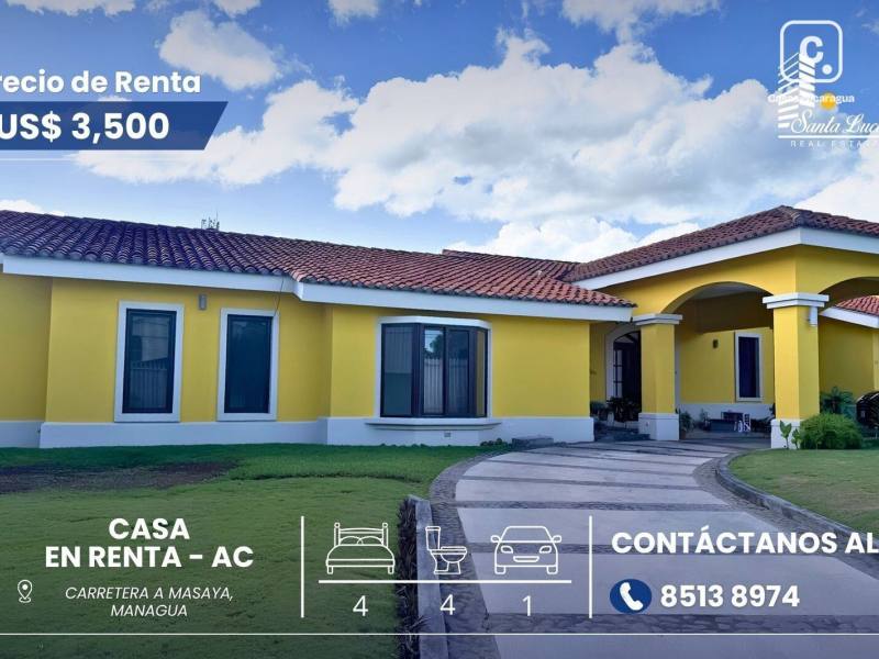 House for rent in Carretera Masaya, Managua – 4 beds