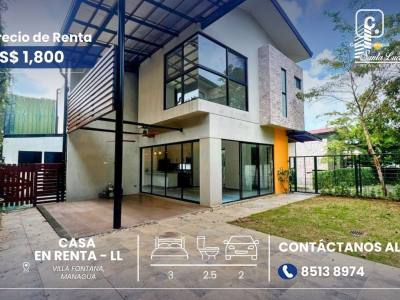 House for rent in Villa Fontana, Managua – 3 beds, US$ 1,800/month