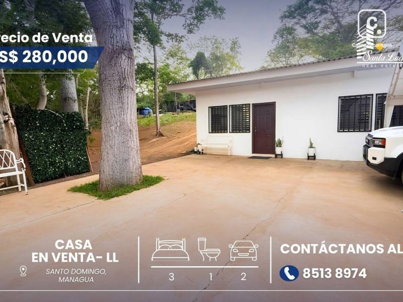 Casa en venta en Santo Domingo, Managua – 3 hab, 100 m²