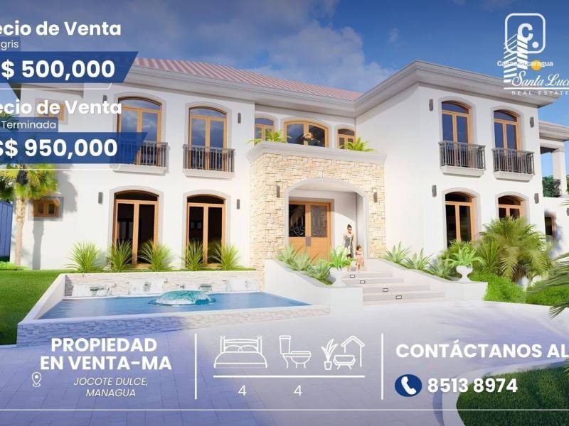 Casa en venta en Colonia Centro América, Managua – 4 hab, 443 m²