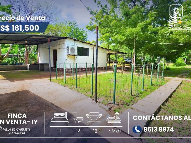 Farm for sale in Villa el Carmen, Managua – 1 bed, 304 m², US$ 161,500