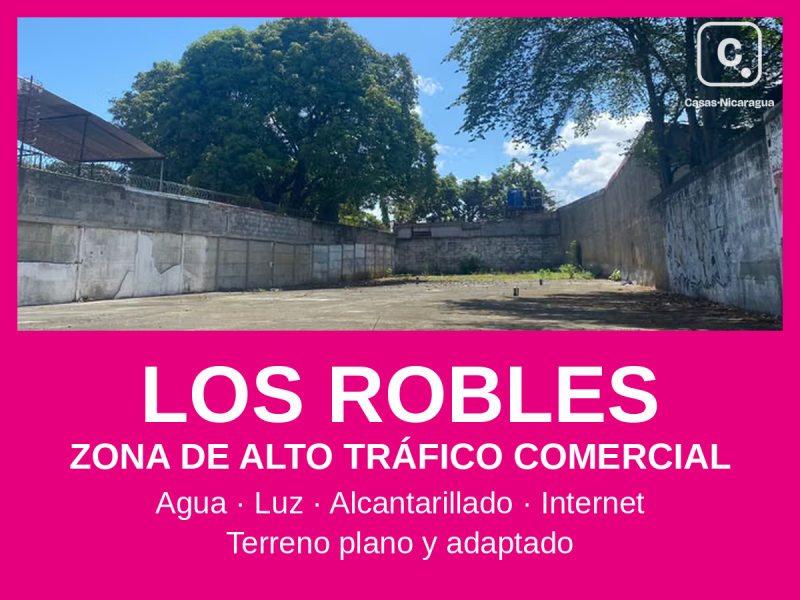 Lote en Los Robles, Managua · Zona de alto tráfico comercial · 600 m²