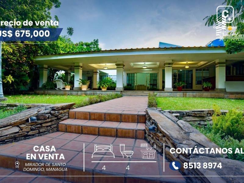 Casa en venta en Santo Domingo, Managua – 4 hab, 538 m²