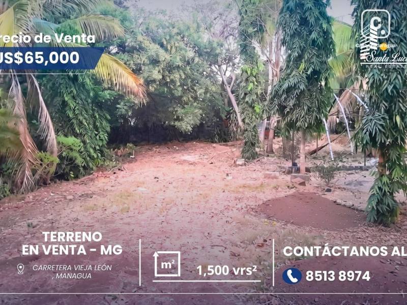 Terreno en venta en Carretera Vieja a León, Managua – 1,500 varas², US$ 65,000
