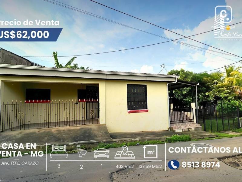 House for sale in Managua – 3 beds, 137 m², US$ 62,000