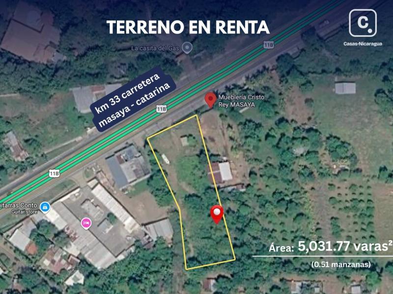 Terreno en alquiler en Masaya – 5,077 varas²