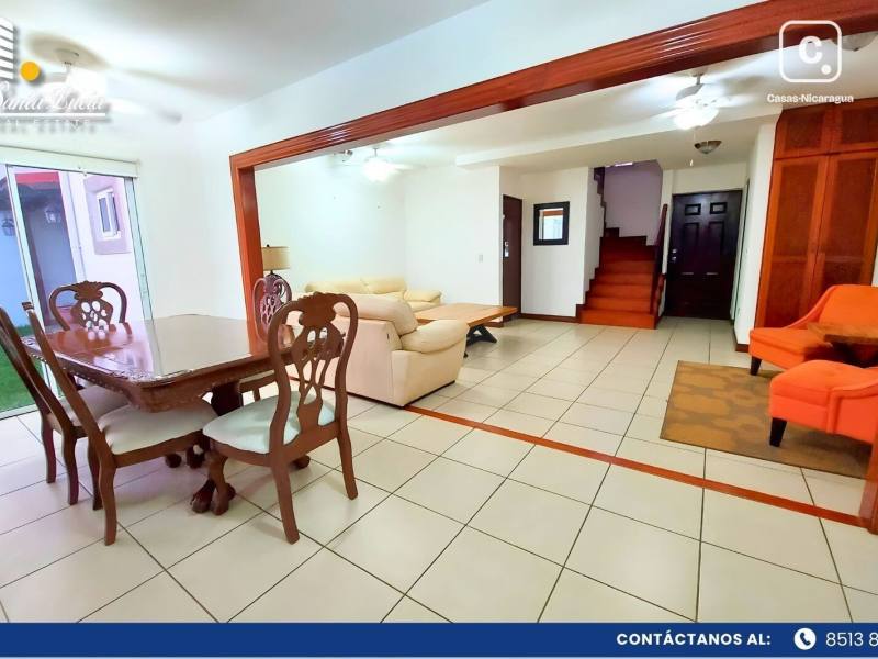 Casa en alquiler en Las Colinas, Managua – 3 hab, Ref SLcasaamuebladaenrentaenalamed