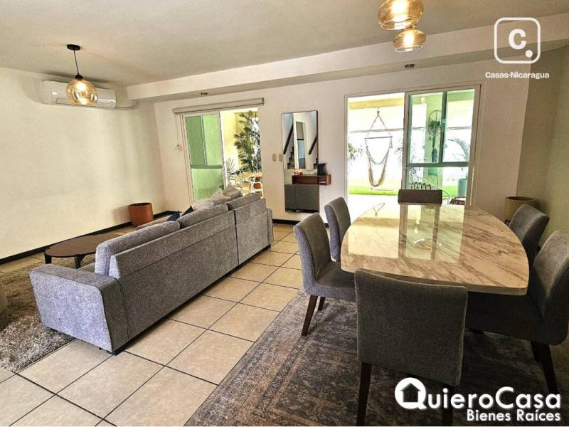 Casa en alquiler en Las Colinas, Managua – 3 hab, 186 m², US$ 1,500/mes