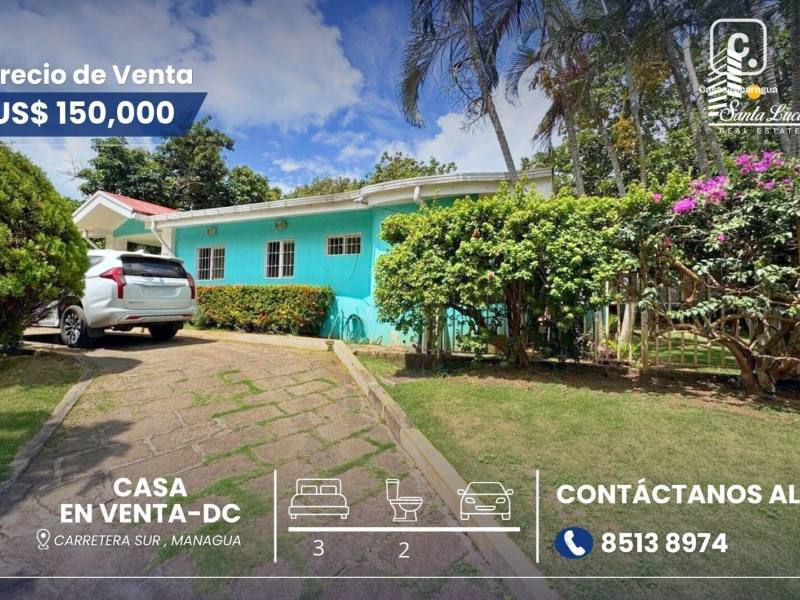 Casa en venta en Carretera Sur, Managua – 3 hab, 200 m²