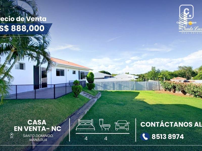 Casa en venta en Santo Domingo, Managua – 4 hab, US$ 888,000