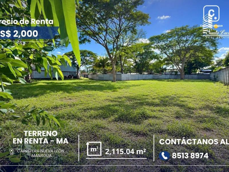 Terreno en alquiler en Carretera Nueva León, Managua – 3,000 varas²