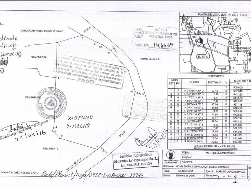 Terreno en venta en Villa Fontana, Managua – 4,700 varas²