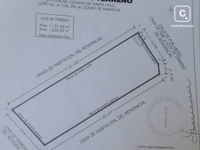 Terreno en venta en Las Colinas, Managua – 1,633 varas²