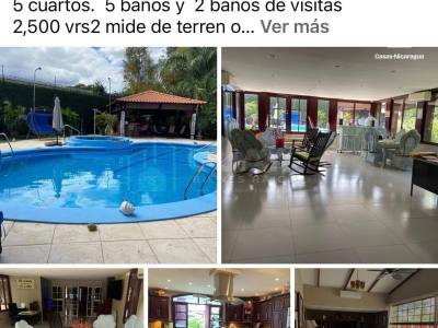 Casa en venta en Las Colinas, Managua – 5 hab, 1,400 m²
