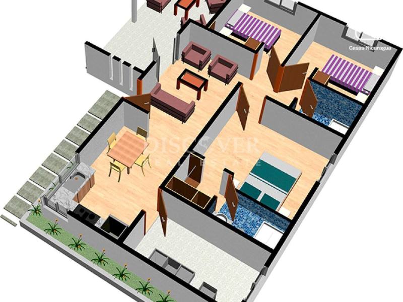 Casa en venta en Carretera Masaya, Managua – 2 hab, 130 m²