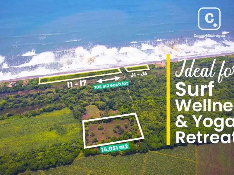 Terreno frente a la playa de 21,855 m² en Playa Miraflores, San Rafael del Sur