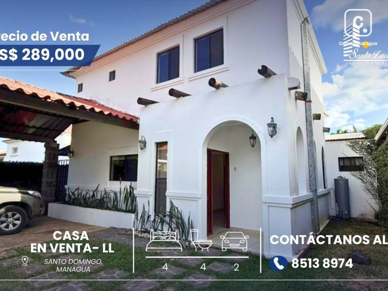 Casa en venta en Santo Domingo, Managua – 4 hab, 352 m²