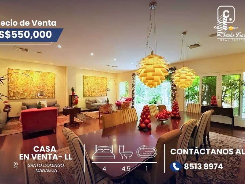 Casa en venta en Santo Domingo, Managua – 4 hab