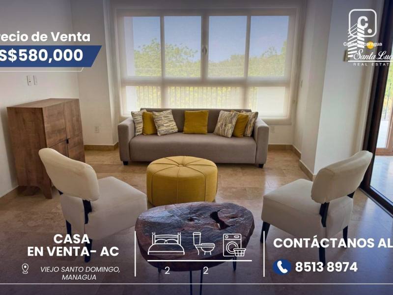 Casa en venta en Santo Domingo, Managua – 2 hab
