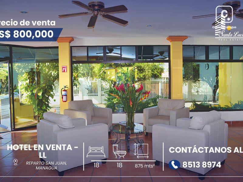 Casa en venta en Reparto San Juan, Managua – 18 hab, 875 m²